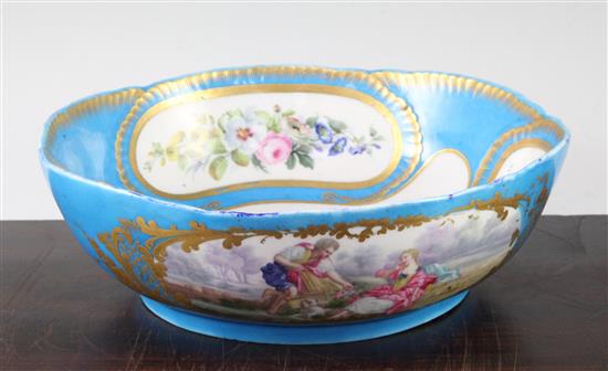 A Sevres bleu celeste salad bowl, 23.5cm